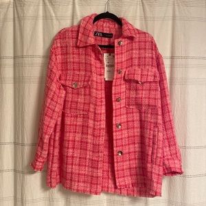 Zara Woven plaid over shirt